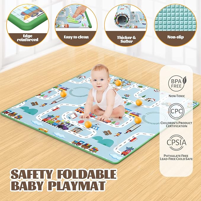 VANCLE Baby Playpen with Mat 50x50 Inch, Playpen for Babies and Toddlers, Playard for Kids Safety Play Yard Indoor & Outdoor Baby Fence Activity Center (50"x50", Gray)