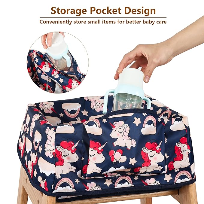 High Chair Cover for Baby Restaurant: Sprouterie Baby High Chair Covers for Restaurant Highchair with Safety Harness Stain and Slip Resistant Waterproof Portable for Outdoor Indoor Eating (undefined)