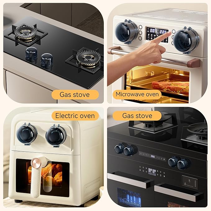 Upgraded Gas Stove Knob Covers Locks for Child and Kids Safety, Universal Size Gas Stove Knob Cover with 3M Adhesive, Baby Proof Prevent Accidental -4 Pack
