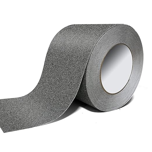 Grip Tape, 4 Inch x 35Ft Heavy Duty Anti Slip Tape for Stairs Waterproof Non Skid Tape Roll for Outdoor Indoor Stairs Non Slip Grip Tape for Skateboards Steps Stairs Ramps Traction Tread-Grey
