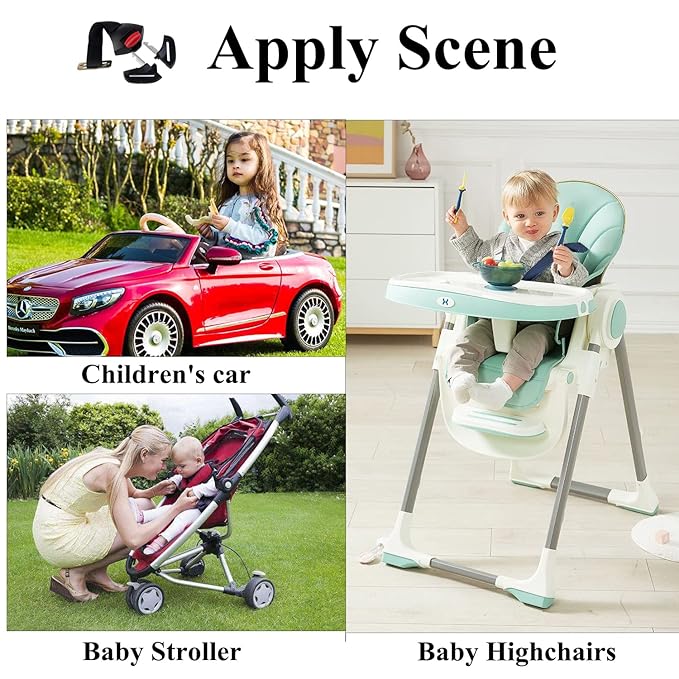 Universal Child Seat Toddler Harness Clip Fixed Lock Buckle 5 Point Adjustable Strap Locking Buckle Clip for Stroller High Chair Pram Buggy Kid Pushchair