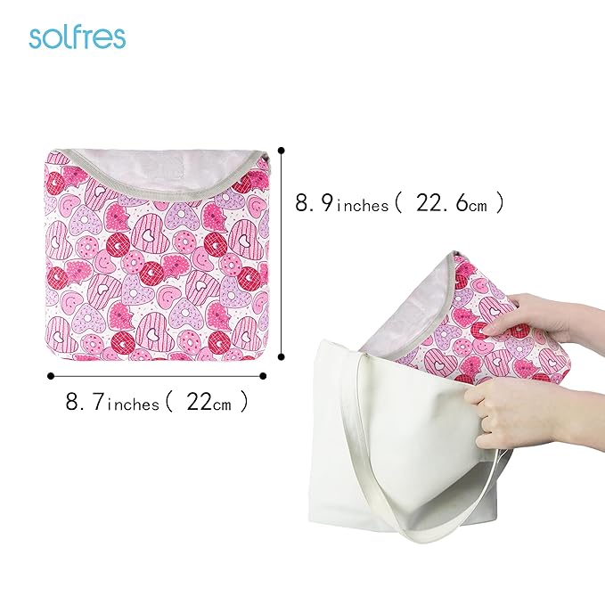 Solfres Dual-Belt High Chair Cover, Baby High Chair Cover, Upgrade Version, for Wooden or Restaurant High Chair, Sturdy and Robust Material, Heart-Shaped Donut, Pink Hot Pink Lilac