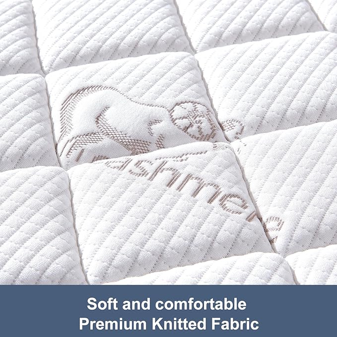 Pack and Play Mattress - 38" x 26"- Premium Knitted Fabric Safety Reinforced Play Yard Mattress - Fits for Graco & Baby Trend & Pamo Babe Playard, Firm Support and Comfort Foam，White