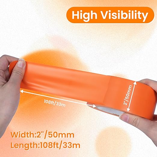 TAPEBEAR Floor Tape Orange Vinyl Tape 2" x 36 yds, Floor Caution Marking Dance Splicing Tape Safety Warning Stripe Abrasion-Proof Waterproof for Gym, Warehouse, Traffic Signage, Color Coding