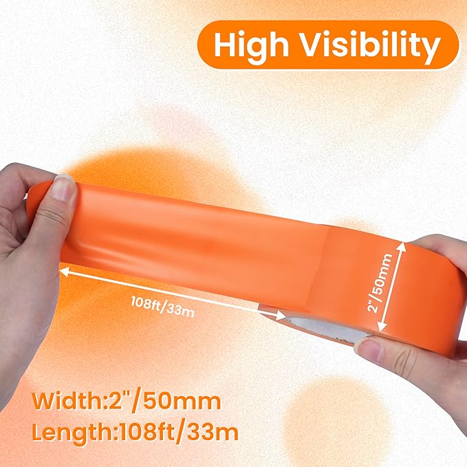 TAPEBEAR Floor Tape Orange Vinyl Tape 2" x 36yds, Floor Caution Marking Dance Splicing Tape Safety Warning Stripe Abrasion-Proof Waterproof for Gym, Warehouse, Traffic Signage, Color Coding, 3Rolls