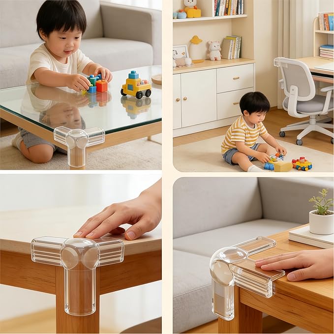 Table Corner Covers Baby Safety 12 Pack Corner Protector Baby Corner Protector Guards Child Proof Corner Guards Edge Protectors for Furniture Baby Proof Corners Coffee Table Edge Protector
