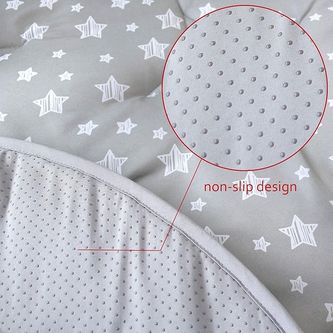 Moonsea Portable Baby Play Mat, Square Padded Anti Slip Baby Activity Crawling Mat for Boys and Girls, Kids 43" X 43" Quilted Pad for Indoor Outdoor Playtime