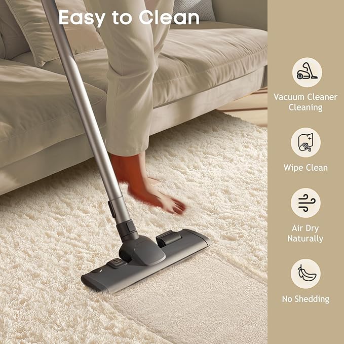 Ophanie Area Rugs for Bedroom Living Room,Color 2- Ivory,Size 4' x 6',Shape Rectangular