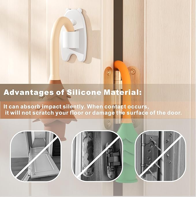 YOFENZO Christmas Tree Hanging Silicone Door Pinch Guard and Anti Door Slam Stopper,Child Safety Finger Pinch Guard,Baby Proofing Doors to Keep Door Open Stop Door from Slamming(2 PCS White)