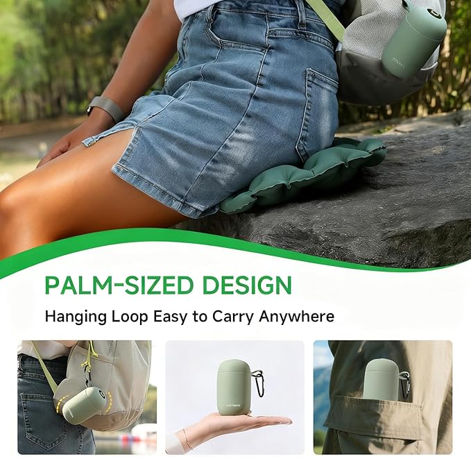 LRTOEH Inflatable Seat Cushion, Lightweight Portable Air Cushion with Pump, Airplane Seat Pad for Flights Pressure Relief, Waterproof Chair Pad, Stadium Cushions for Travel, Camping, Hiking(Green)