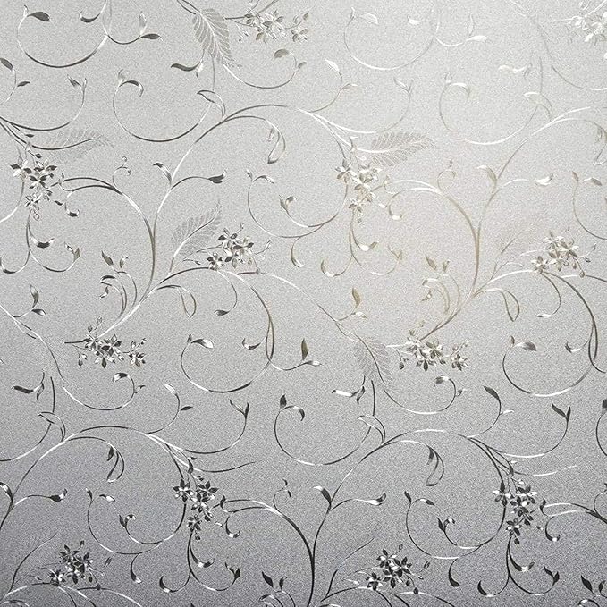 Niviy Static Cling Non-Adhesive Window Film Frosted Glass Film Bathroom Door Glass Decoration Window Film Privacy Covering (29.5"x 118")