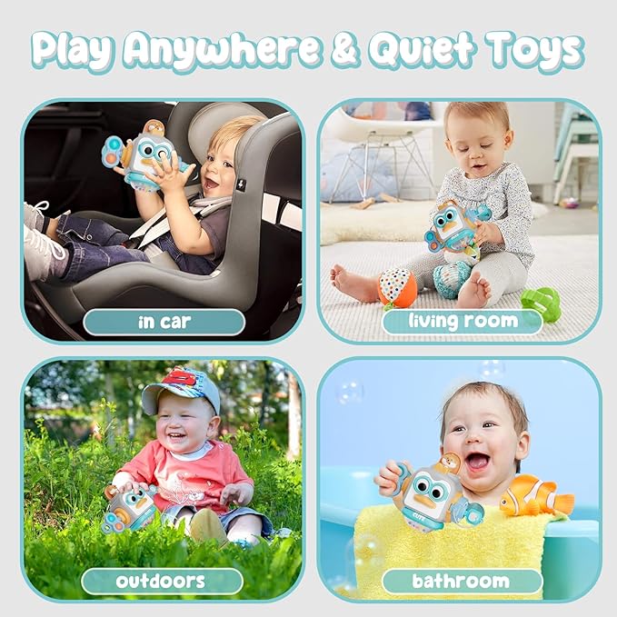 OSIMILY Montessori Toys for 1 Year Old,Sensory Toys for Toddlers 1-3,Baby Travel Activities Busy Board Cube,Fine Motor Skills Educational Toys,Birthday Gift for Kids Aged 6, 9, 10, 12, 18 Months