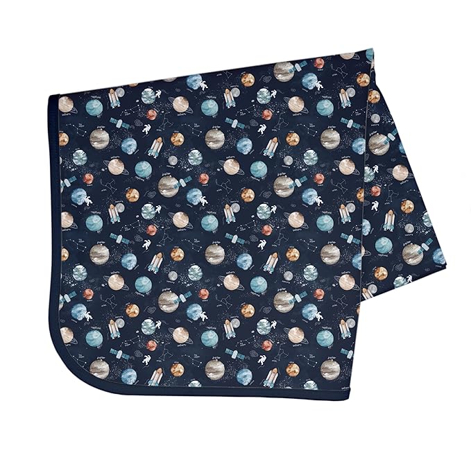 BapronBaby Outer Space Splash Mat - Waterproof Catch-All for Under High Chairs, Floors, Tables, Playtime or Arts & Crafts - Machine Washable - 45" x 45”