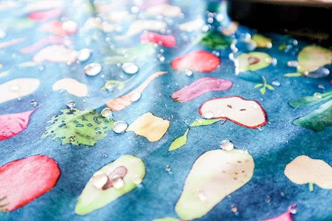 BapronBaby Organic Produce Splash Mat - Waterproof Catch-All for Under High Chairs, Floors, Tables, Playtime or Arts & Crafts - Machine Washable - 45" x 45”