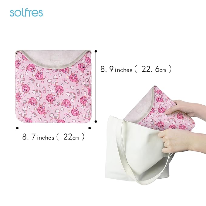 Solfres Dual-Belt High Chair Cover, Baby High Chair Cover, Upgrade Version, for Wooden or Restaurant High Chair, Sturdy and Robust Material, Rainbow Unicorn Donut