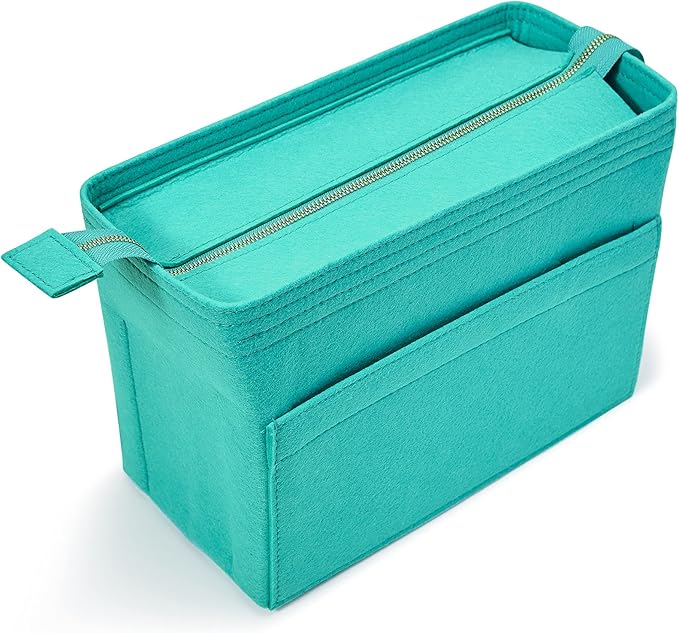 Vercord Felt Zipper Handbag Tote Purse Duffel Backpack Organizer Insert Lake Blue Large