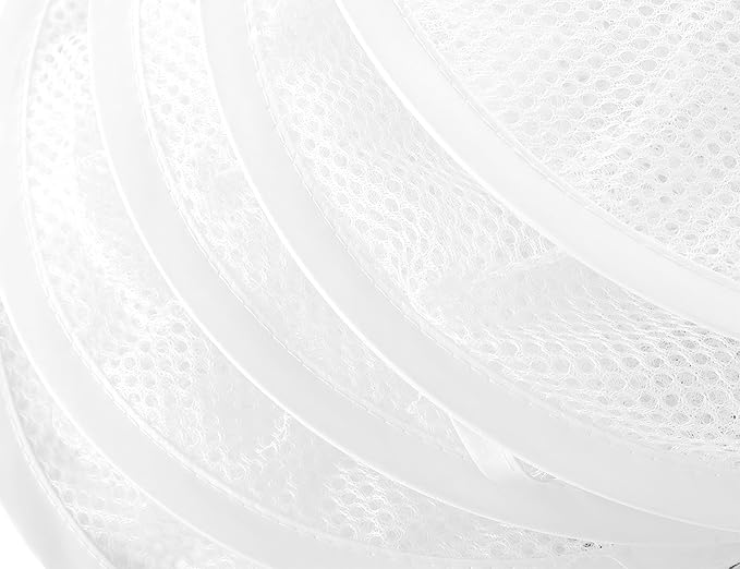 Libeder Mesh Hanging Storage Space Saver Bags Organizer,Foldable Storage Organizer 5 Compartments Toy Storage Basket for Kids Room Bathroom 2 Sets, White