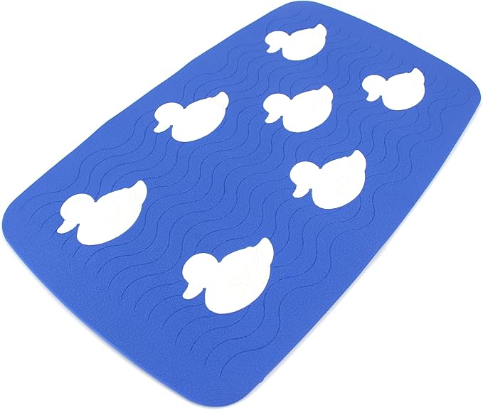 SafeLand Patented Non-Slip Bath, Tub, Baby Mat, TPR Material, Eco-Friendly, Non-PVC, Color Combo, Machine Washable, No-Odor, with Powerful Gripping Suction Cups, Duck-31 (16"x27")