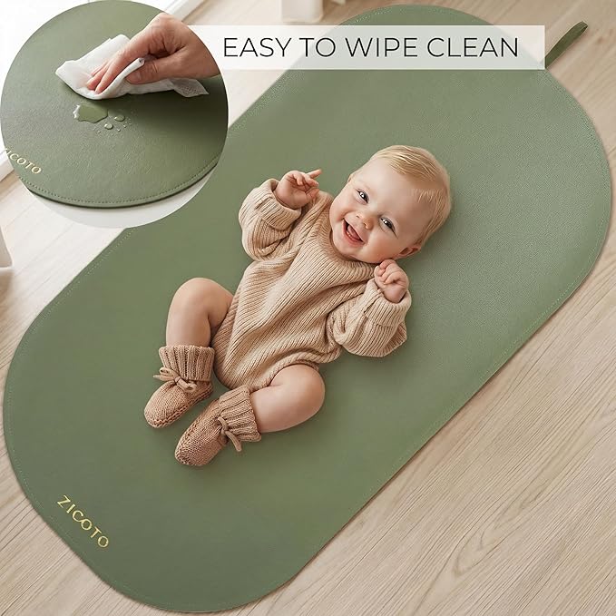 Beautiful Baby Diaper Changing Mat Made of Vegan Leather - Soft and Easy to Wipe Changing Pad for Travel or at Home Use - Lightweight and Foldable Mat that Perfectly Fits Into Any Diaper Bag