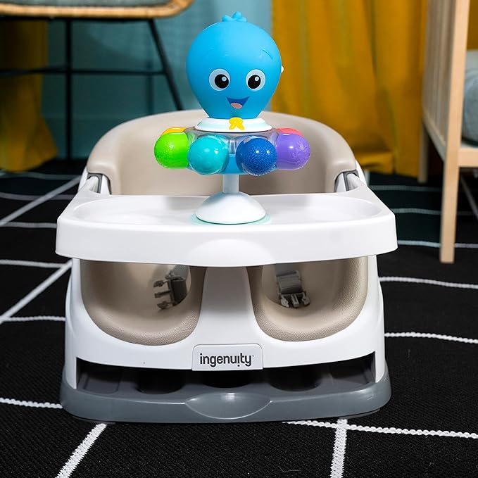 Baby Einstein Ocean Explorers Opus Spin & Sea Suction Toy for Highchair, Lights & Vibrant Colors, Ages 3 Months and up