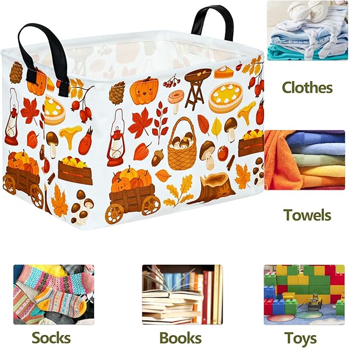 ACMUUNI Rectangle Gift Shelf Nursery Storage Basket Laundry Hamper Storage Box and Bins for Home Clothes with Handles