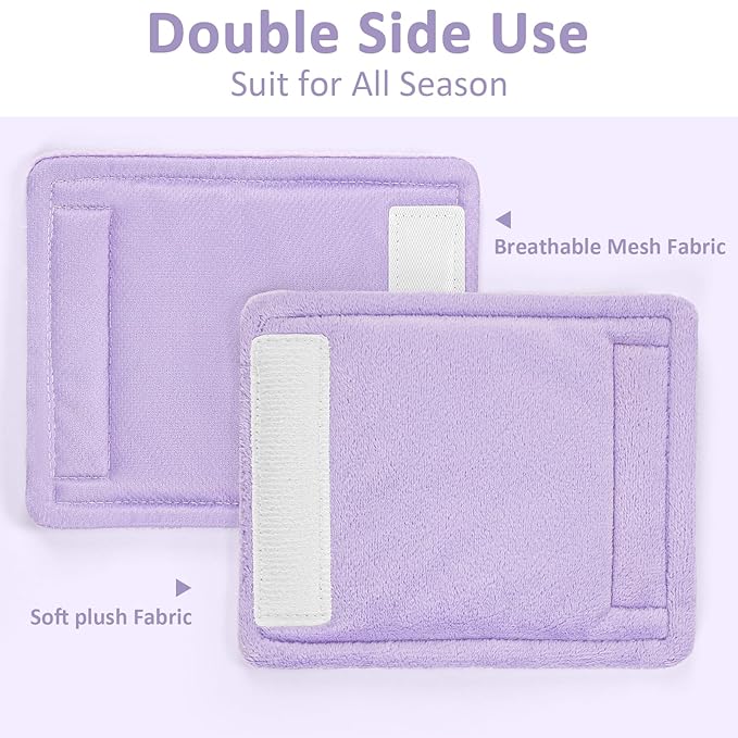 SWESEN Baby Car Seat Strap Covers, 3 Piece Soft Car Seat Strap Shoulder Pads for Baby Girls Boys, Double-Sided Use carseat Straps Covers for Stroller, Car Seats, Pushchair, Purple