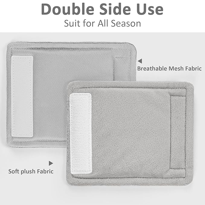 SWESEN Baby Car Seat Strap Covers, 3 Piece Soft Car Seat Strap Shoulder Pads for Baby Girls Boys, Double-Sided Use carseat Straps Covers for Stroller, Car Seats, Pushchair, Gray