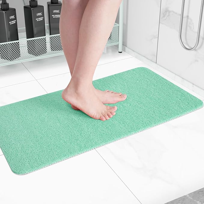 Hargiis Non-Slip Bathtub Mat, Anti Slip Shower Mat, Fast Drying Bathtub Mats, Foot Scrubber Mat, Anti Slip Mat for Tub, Floor, Bathroom, Kitchen, Home, Hotel (Light Green 36"×24")