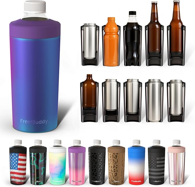 Universal Buddy XL Can Cooler by Frost Buddy - Fits 12-ounce, 16-ounce, 20-ounce, and 24-ounce Cans and Bottles - Keep Your Drinks Refreshingly Chilled for over 12 hours (Nebula)