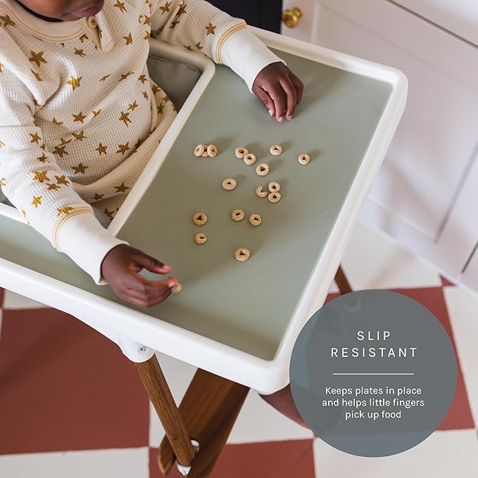 Yeah Baby Goods Placemats Compatiblewith IKEA Antilop High Chair (Desert Sage) - Slip-Resistant & Food-Grade Silicone High Chair Mat for High Chair Tray - Easy Clean High Chair Accessory