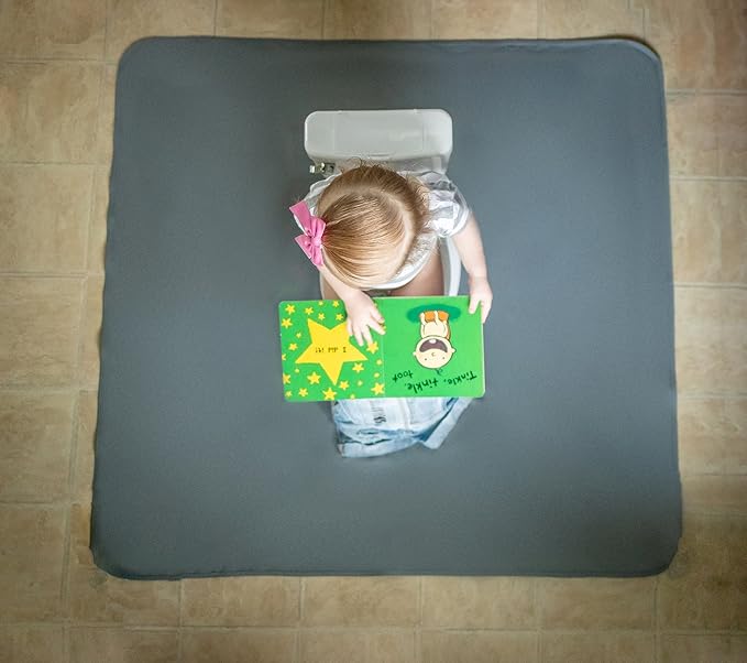 BapronBaby Minimalist Slate Splash Mat - Waterproof Catch-All for Under High Chairs, Floors, Tables, Playtime or Arts & Crafts - Machine Washable - 45" x 45”