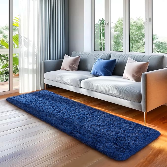 Ophanie Area Rugs for Bedroom Living Room,Color 6- Blue,Size 2' x 6',Shape Rectangular