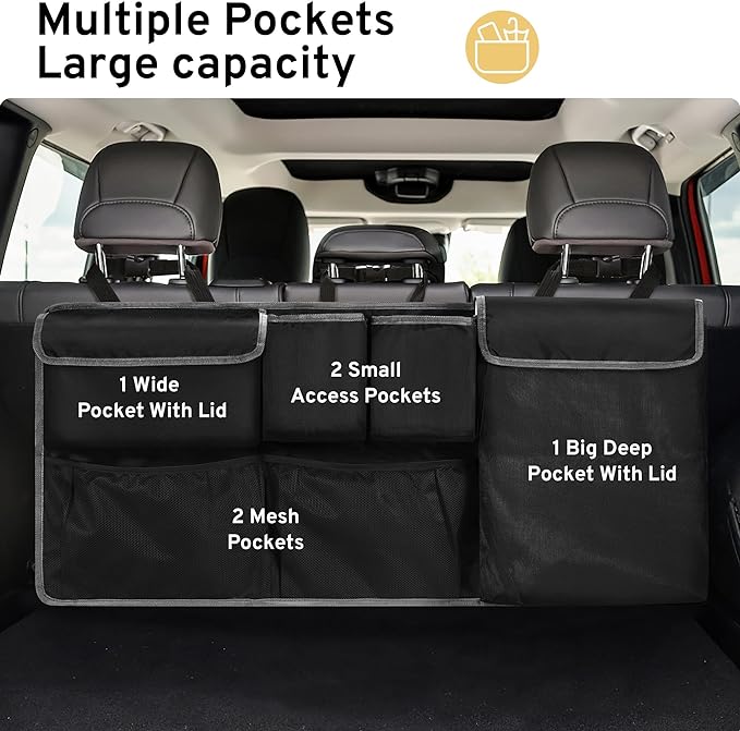 XHRING Car Trunk Organizer Backseat Hanging Storage Bag for Subaru Crosstrek Forester Outback Ascent Premium Sport Limited Base Touring XT SUV Accessories 2000-2025 2026