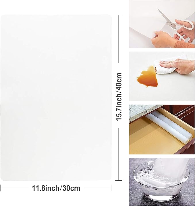 HomeDo Waterproof Silicone Placemats, Non-Stick Baking Mat, Non-Slip Dining Table Mat for Kids/Baby/Children, Heat Resistant Insulation Countertop Protector Pads (Clear, 15.75x11.81Inch-4pack)