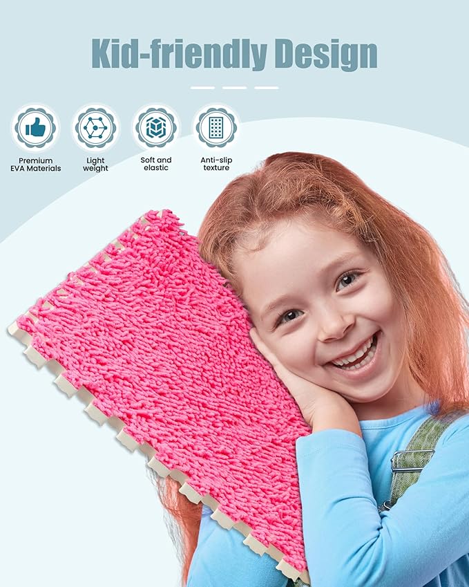 12 Set Sensory Floor Tiles - Textured Sensory Mats, Interlocking Sensory Rug Sensory Toys for Autistic Children Kids Baby Toddler Multi Sensory Exploration, Tactile Play, Fidgeting Activity