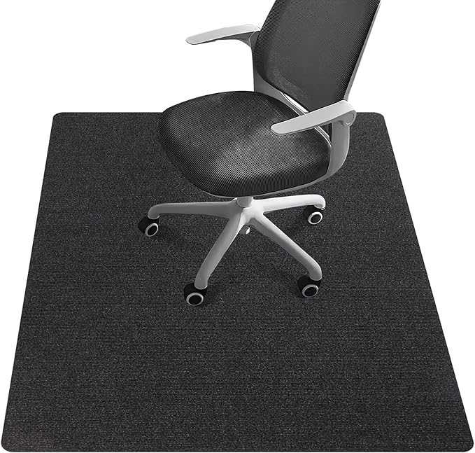 Office Chair Mat - for Hardwood Floors, Large Non-Slip Easy-Clean Floor Protection Blanket (Black, “55 x 35in”).
