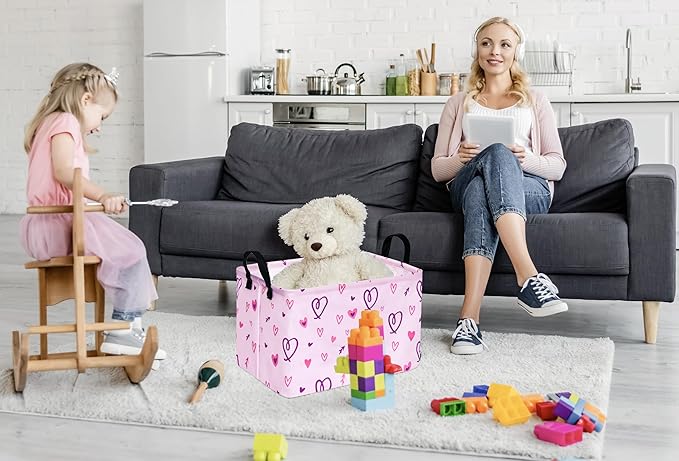 ACMUUNI Rectangle Gift Shelf Nursery Storage Basket Laundry Hamper Storage Box and Bins for Home Clothes with Handles