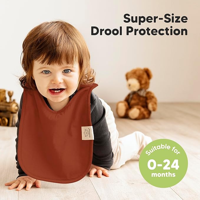 KeaBabies 8-Pack Baby Bibs for Boys, Girls - Pullover Bibs for Drooling Teething Baby Girl & Boy Toddler, Newborn, Soft & Absorbent, Cute Colors, Large Torso Coverage Keep Infant Clean & Dry (Sahara)