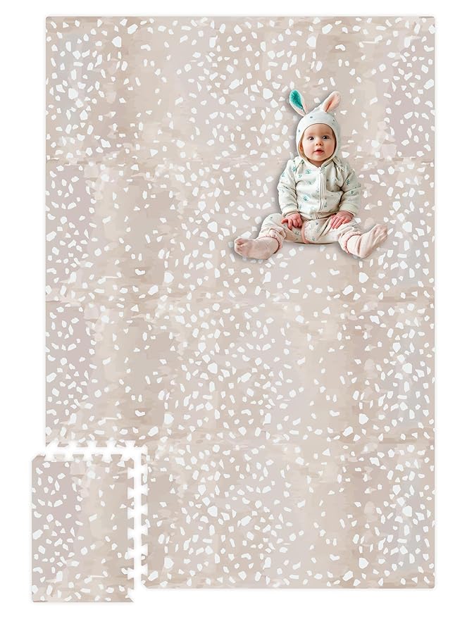 Premium Soft Foam Baby Play Mat 5.5 x 3.9 ft, Easy to Clean, 0.5” Thick – Modern Terrazzo Design for Playrooms and Home Décor