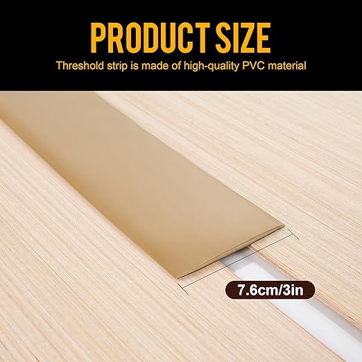 Bnell Floor Transition Strip Self Adhesive Vinyl Laminate Floor Cover Strip 3" Floor Flat Divider Strip for Joining Floor Gaps and Doorway Transitions (10Ft, 7.6cm, Light Brown)