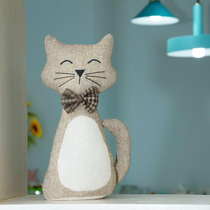 Marwood Cute Door Stopper Decorative Door Stops for Home and Office, Cat Weighted Interior Doorstop Fabric Stuffed Animal Door Stopper Floor Decorative