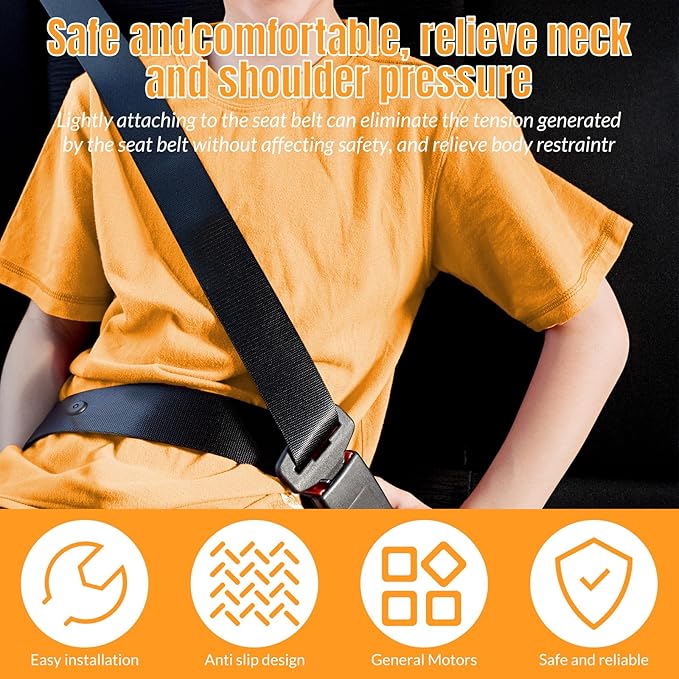 2 Pcs Seat Belt Adjuster Clips - Universal Positioners of Adults Anti Slip Car Safety Positioners Vehicle Shoulder Neck Strap Clips for Most Cars