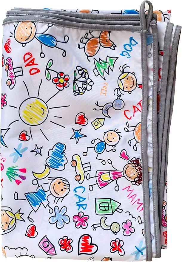 Waterproof High Chair Splat Mat – Machine Washable Floor & Table Protector for Baby Feeding, Art & Crafts, Outdoor Use (Family, 57x59 Inch)