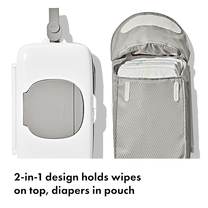 OXO Tot On-The-Go Wipes Dispenser with Diaper Pouch, Gray