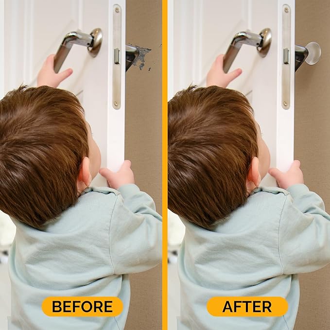 Ducki Wall Protectors - 4 Black Glass - Self Adhesive, Reusable Solution for Stopping Wall Damage & Noise from Doors, Refrigerator & More in Your Home & Office - Durable, Shock Absorbent, Discreet