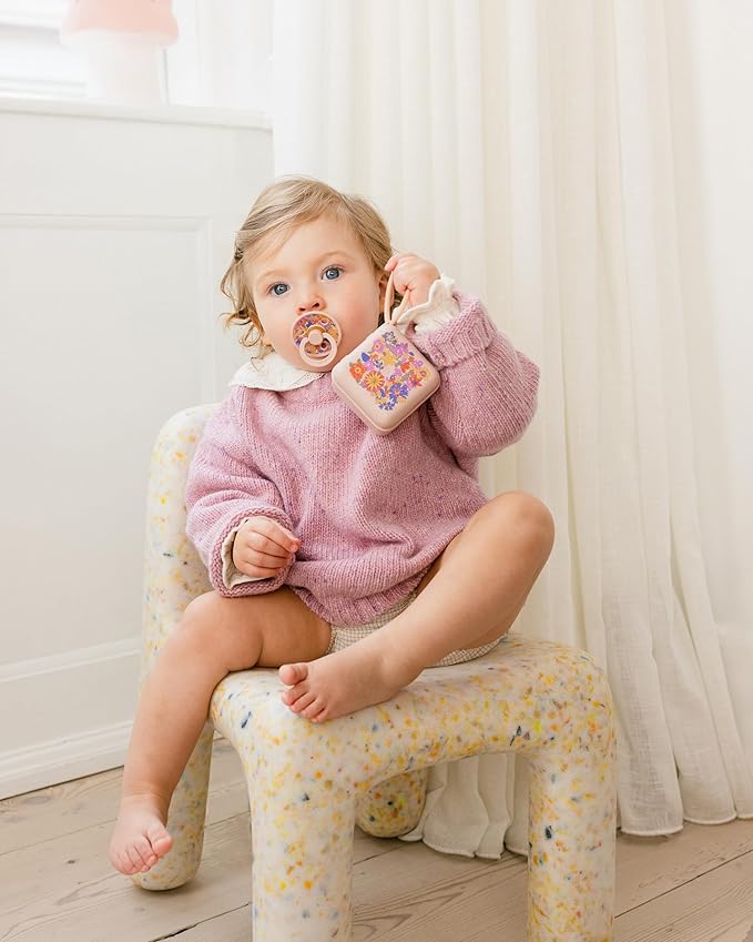 Bibs Colour Pacifier 2-Pack | BPA Free Soother, Round Nipple. Natural Rubber Latex,