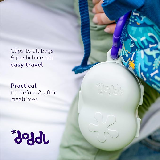 doddl Toddler Travel Utensil Case, Fits Toddler Fork, Spoon and Knife Sets, Clips to Bags & Strollers, Travel Essentials, Dishwasher Safe (Case Only)