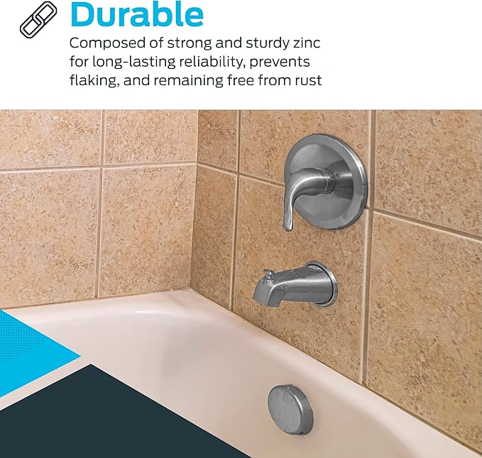 EZ-FLO 5-3/8 Inch Slide-On Zinc Bath Tub Diverter Spout with Hex Wrench and Set Screw, 1/2-inch Copper Pipe, Chrome, 15089