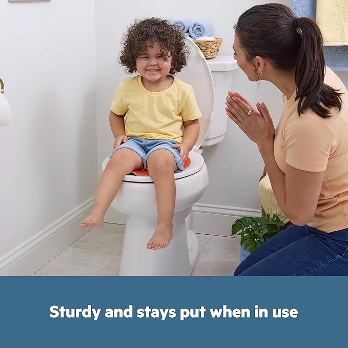 Bright Starts Disney Baby Cars Lightning McQueen Flip & Sit Potty Training Seat, Attaches to Toilet Securely, Space Saving Design Fits Most Toilets, Easy to Clean