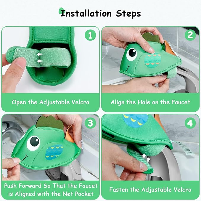 Bath Spout Cover for Bathtub, Baby Shower Protector Cover from Bumping Head During Bathing Time, Cute Soft Cartoon Fish Water Faucet Mouth Protecting Cover for Enjoyable Safe Baths Bathroom